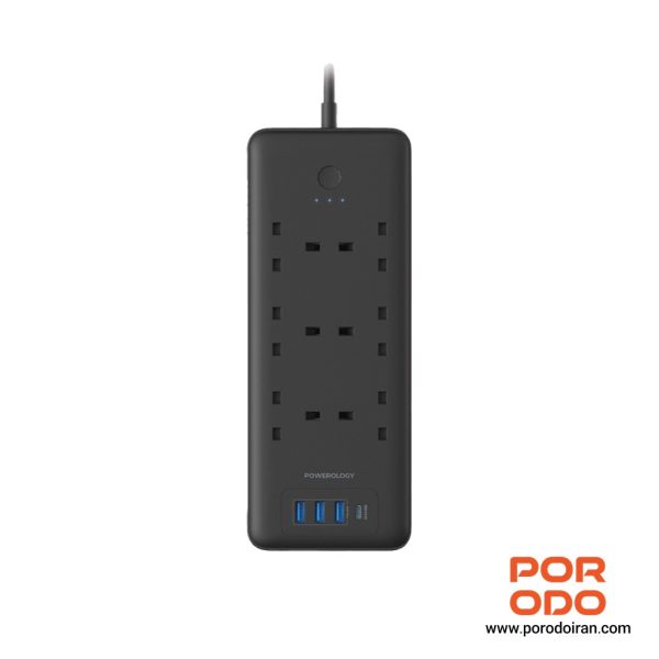 چندراهی برق AC پاورولوژی مدل PWPS48WBK کابل 3 متر 100-240 ولت (مشکی)